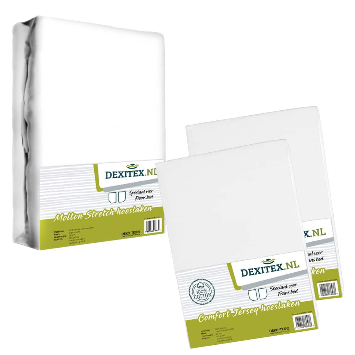 Paquet textile Lit français - 1 flanelle avec 2 draps-housses - côté gauche