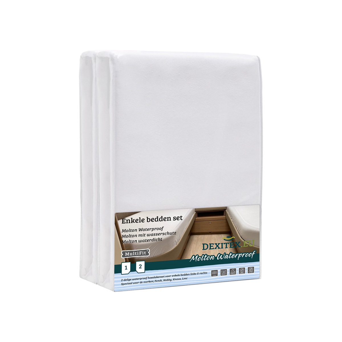 Lits simples Molton Waterproof drap-housse 2 pièces