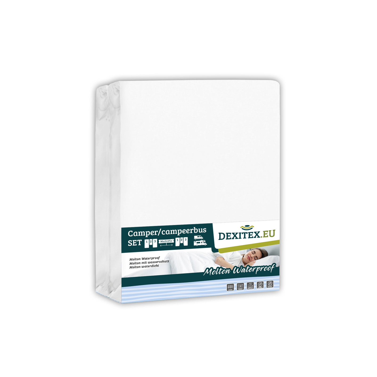 Ensemble de draps-housses molton imperméables - 3 pièces avec matelas central